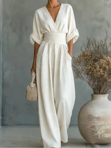 Lydia | Wide-Leg Wrap Jumpsuit