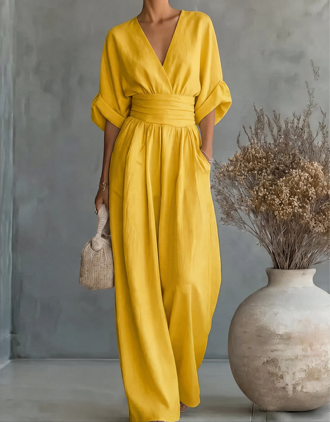 Lydia | Wide-Leg Wrap Jumpsuit