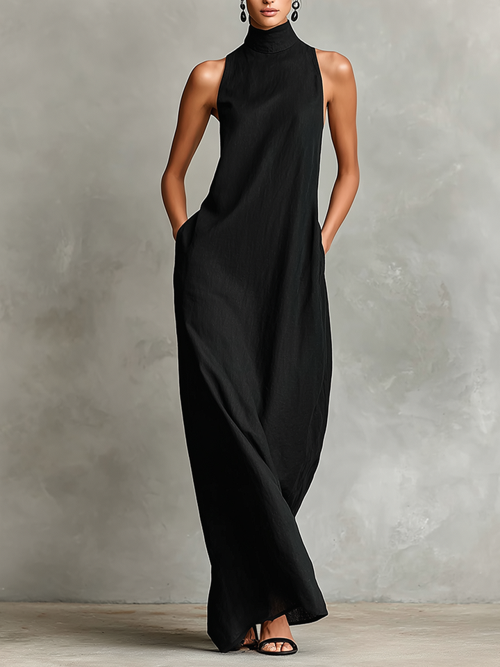 Helene | Sleeveless High-Neck Maxi Dress