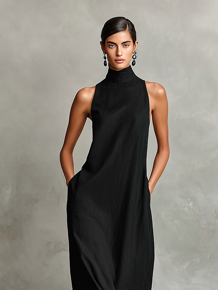 Helene | Sleeveless High-Neck Maxi Dress