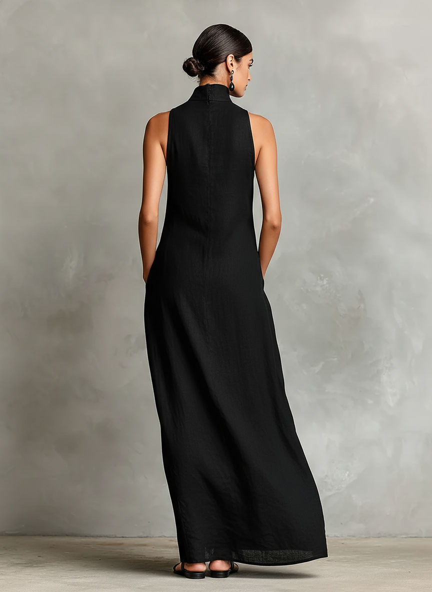 Helene | Sleeveless High-Neck Maxi Dress