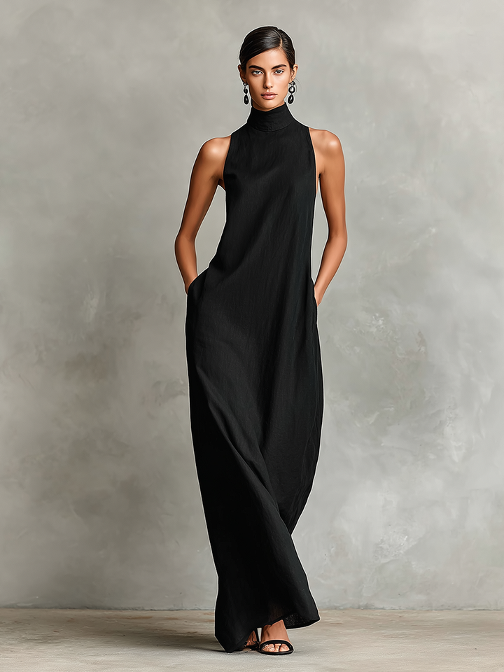 Helene | Sleeveless High-Neck Maxi Dress