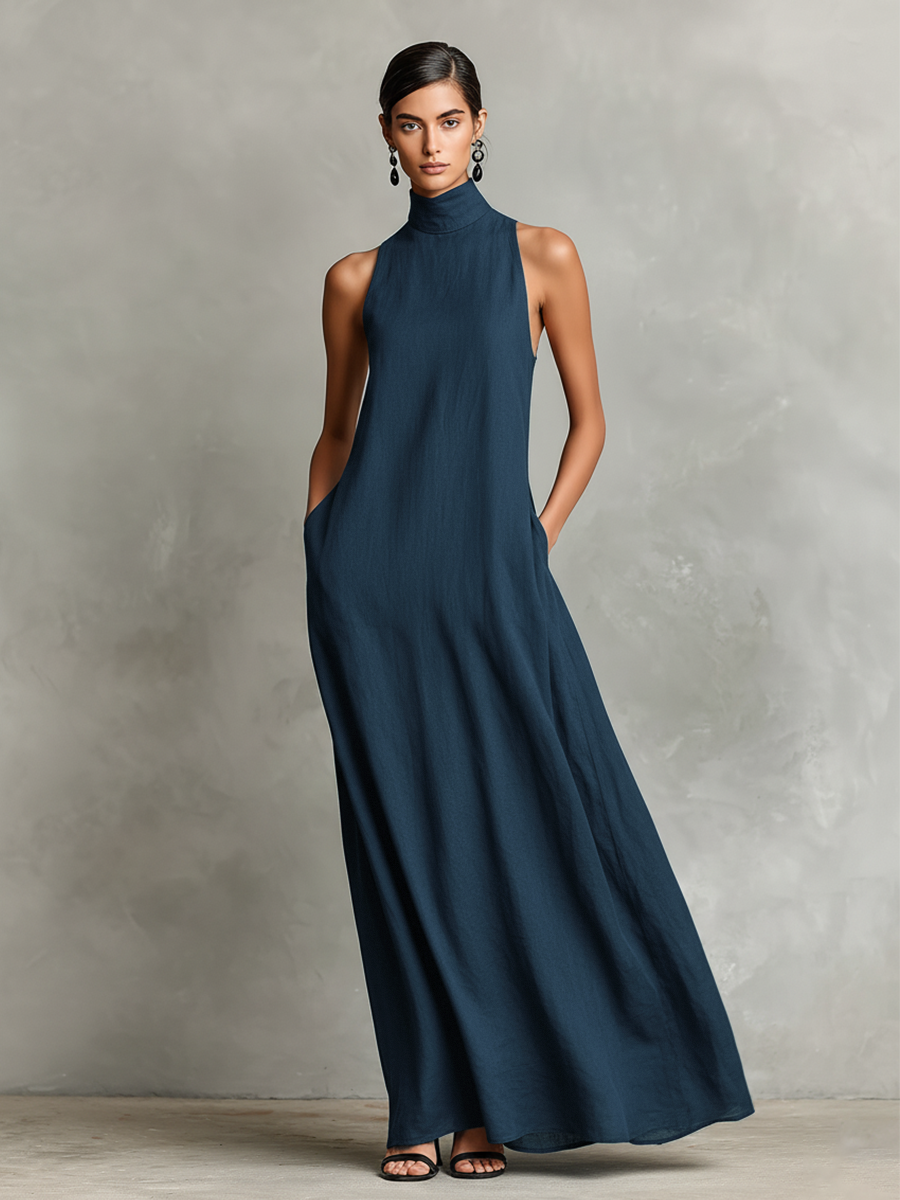 Helene | Sleeveless High-Neck Maxi Dress