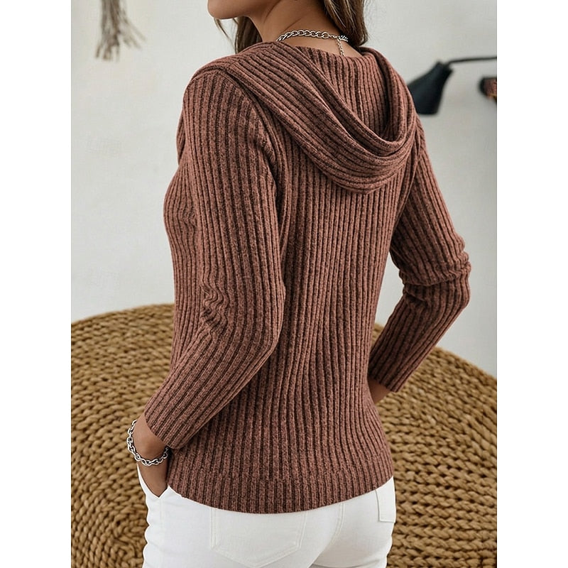 Sabine | Draped Cowl-Neck Ribbed Top