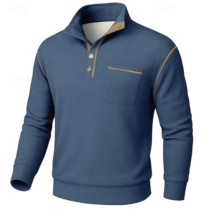 Harvey | Button-Up Standing Collar Pullover