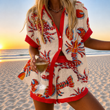 Nadine | Playful Camp-Collar Two-Piece Set