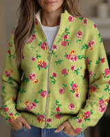 Amabel | Blossom Print Zip Cardigan