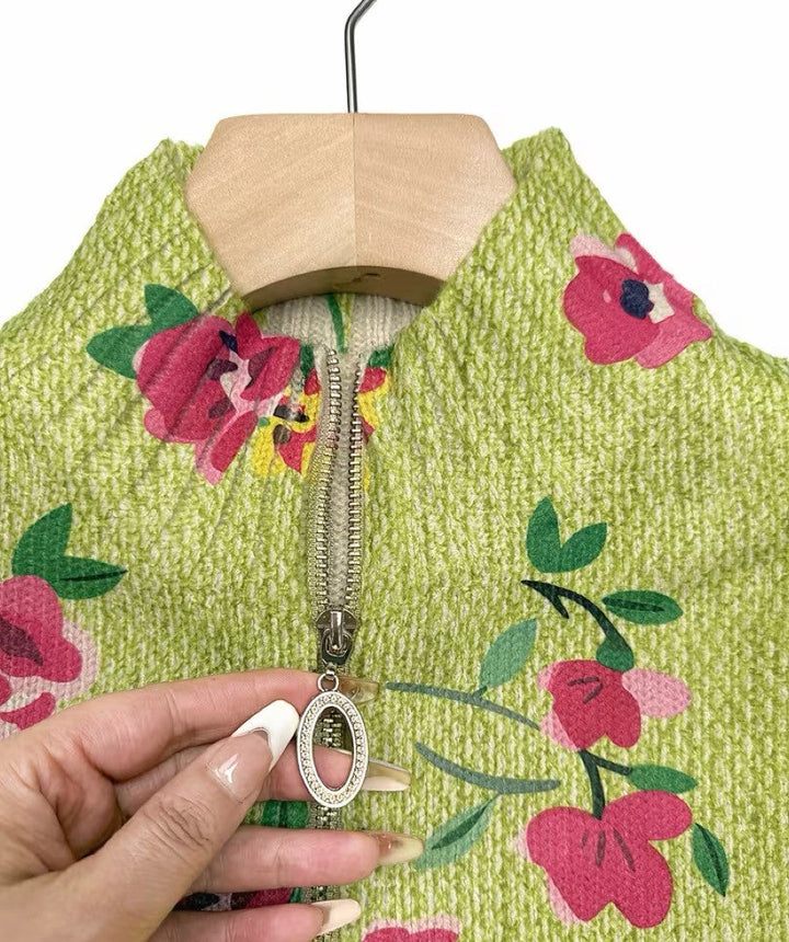 Amabel | Blossom Print Zip Cardigan