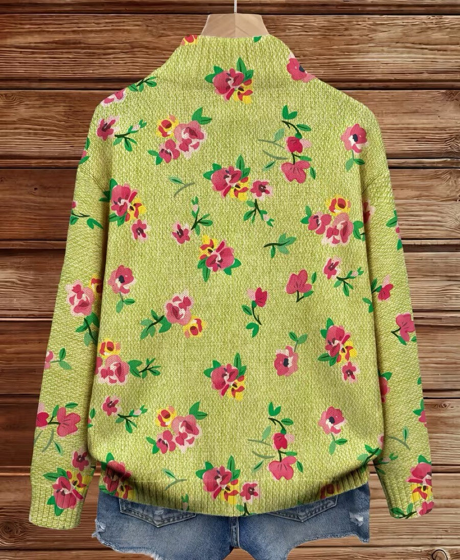 Amabel | Blossom Print Zip Cardigan