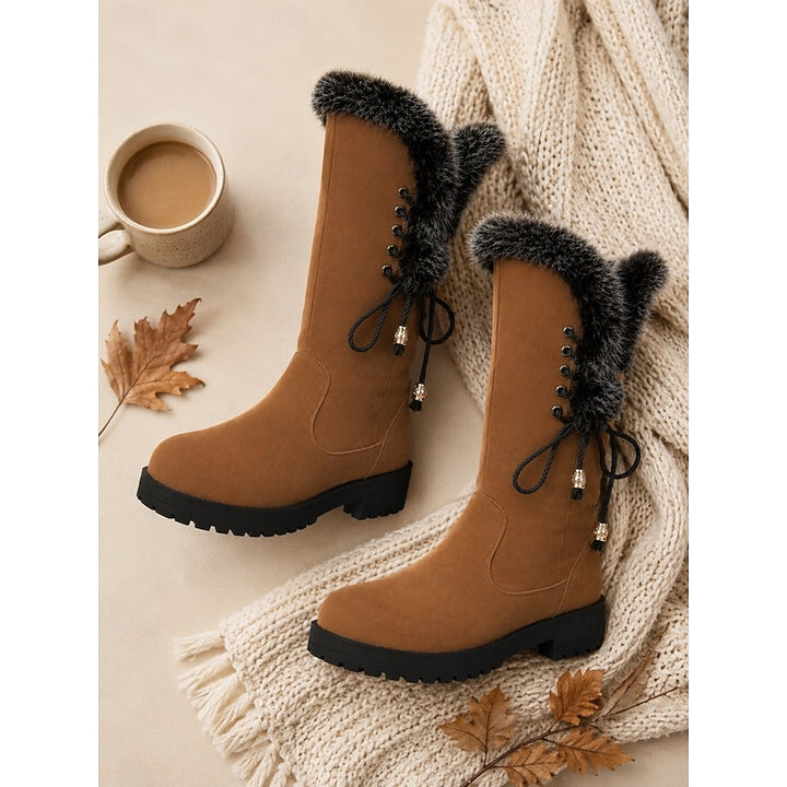 Adela | Fur-Trimmed Knee-High Winter Boots
