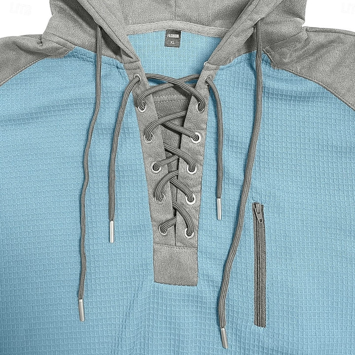 Grayson | Lace-Up Textured Hoodie