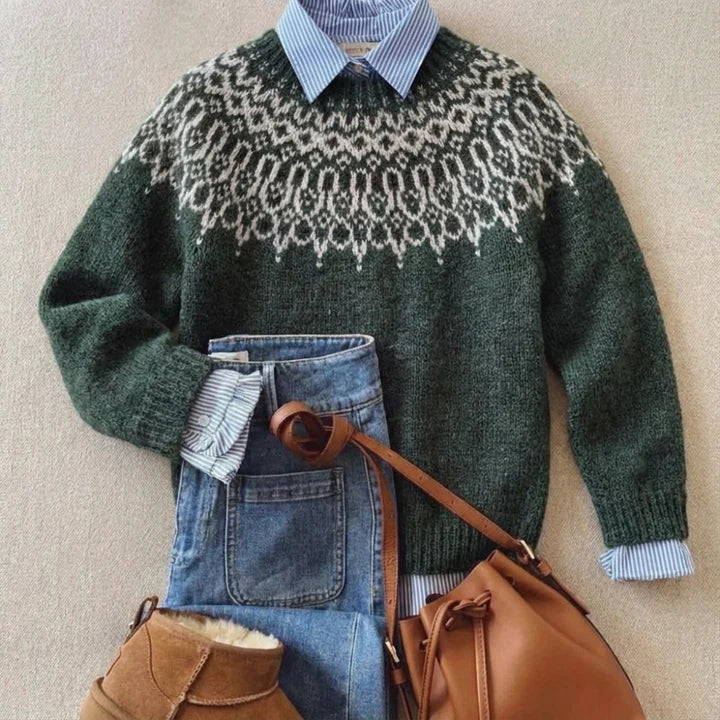 Thora | Nordic Patterned Knit Jumper