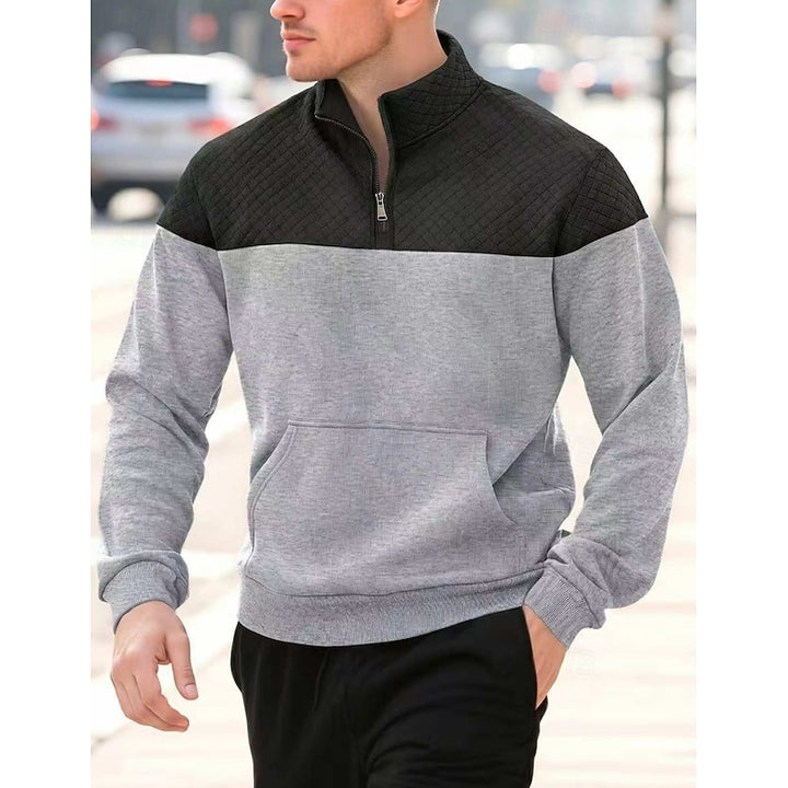 Spencer | Colour-Block Quarter-Zip Sweatshirt