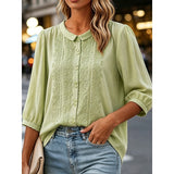 Cassandra | Embroidered Peter Pan Collar Blouse