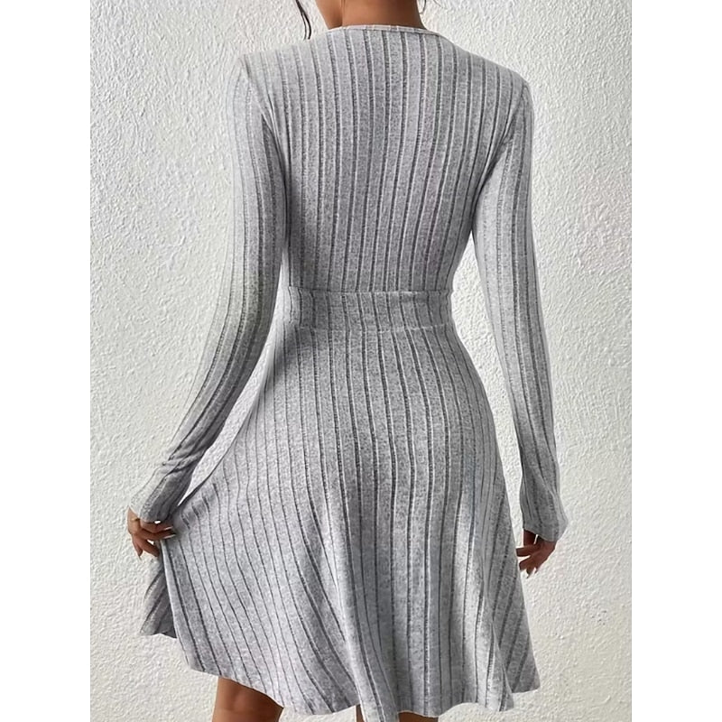 Hannah | Ribbed Wrap-Front Dress