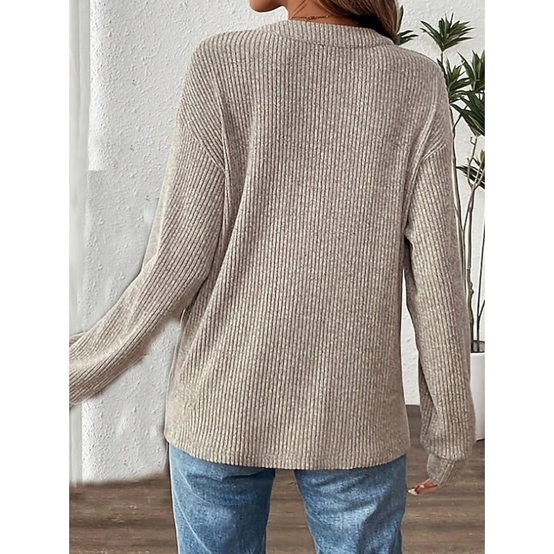 Nadia | Textured Button-Neck Top