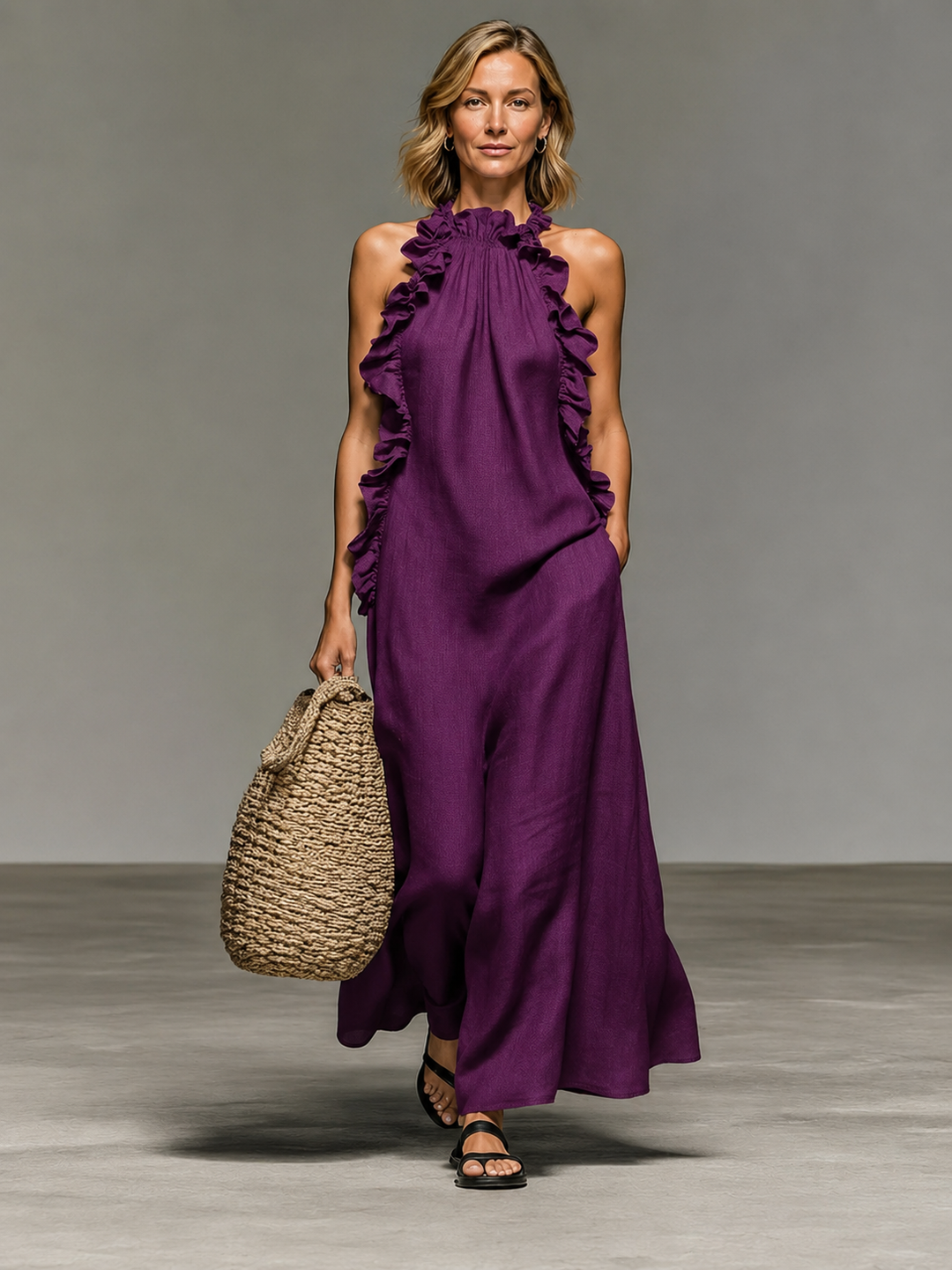 Annette | Flowing Ruffle Maxi Dress