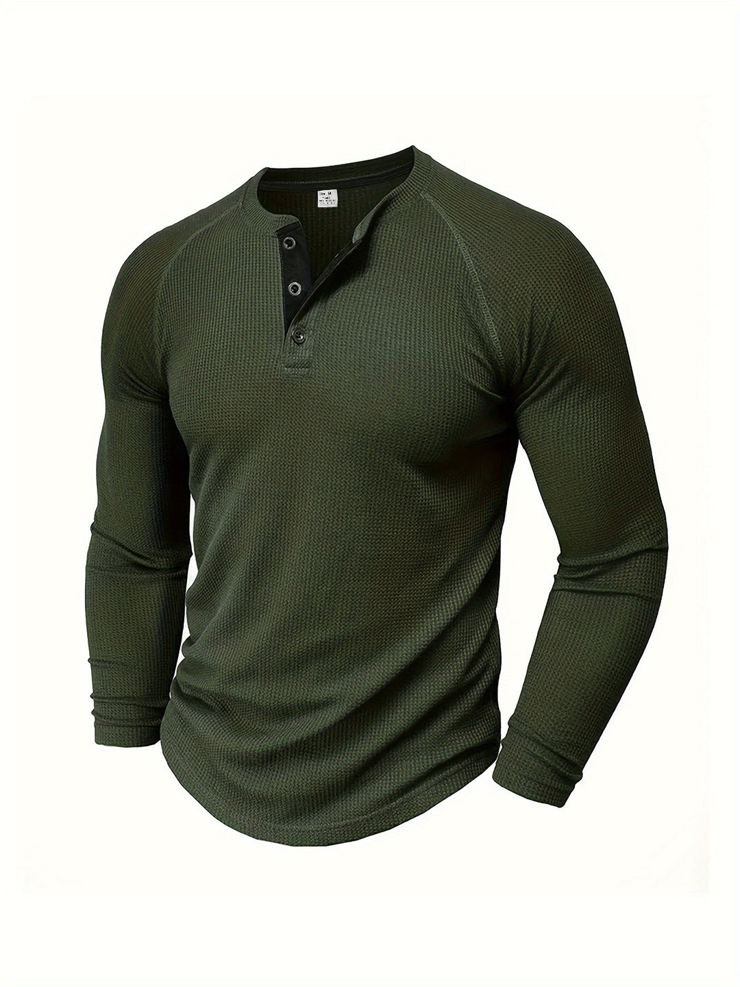 Roland | Textured Button-Placket Long-Sleeve Top