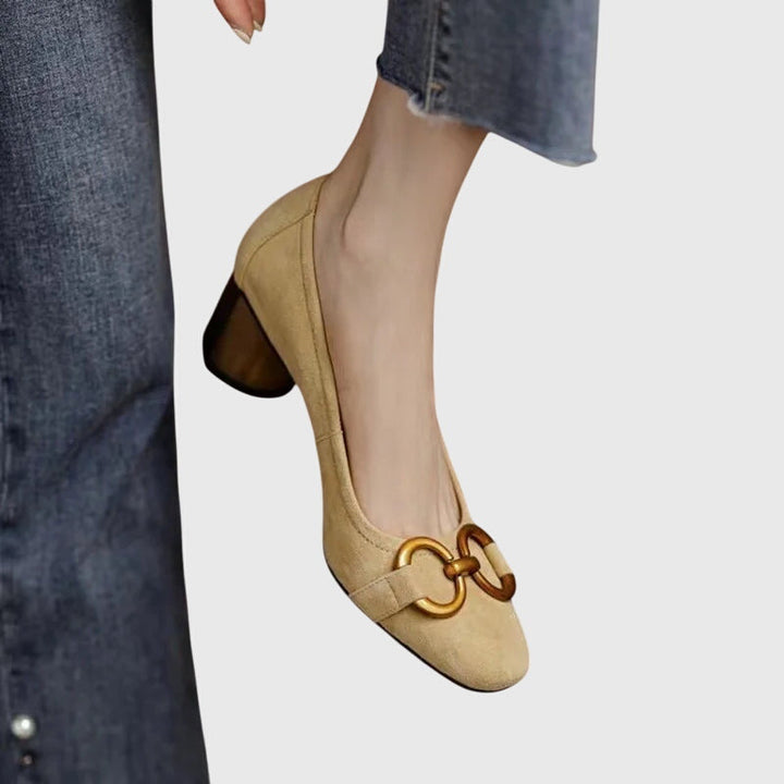 Brigitte | Buckle-Detail Block Heel Pumps