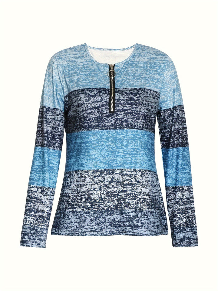 Danica | Colour-Block Quarter-Zip Top