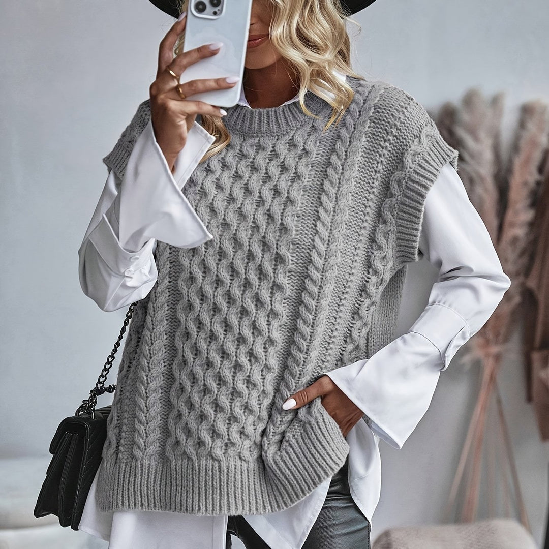 Adelia | Cable-Knit Sleeveless Vest