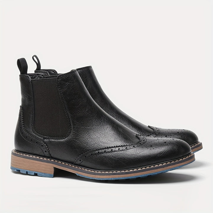 Barnaby | Refined Brogue Chelsea Boots