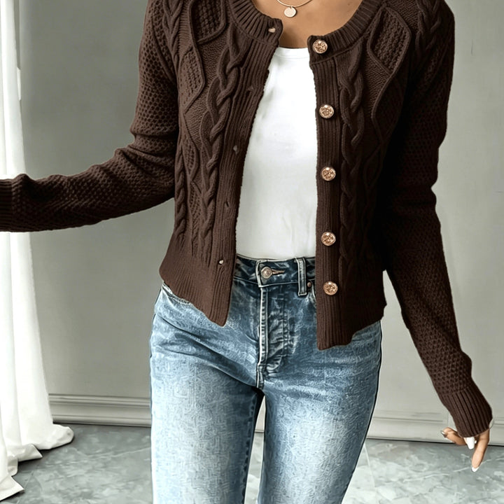 Lorraine | Cable-Knit Button-Front Cardigan