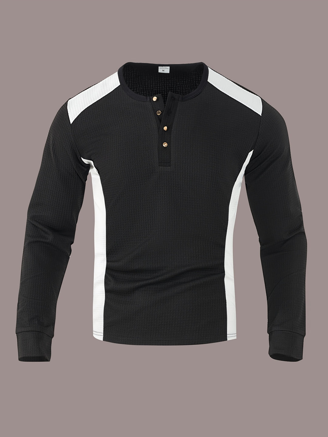 Bryce | Textured Contrast Henley Shirt