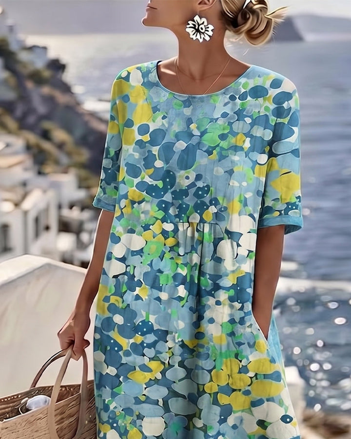 Sylvia | Blossom-Print Midi Dress