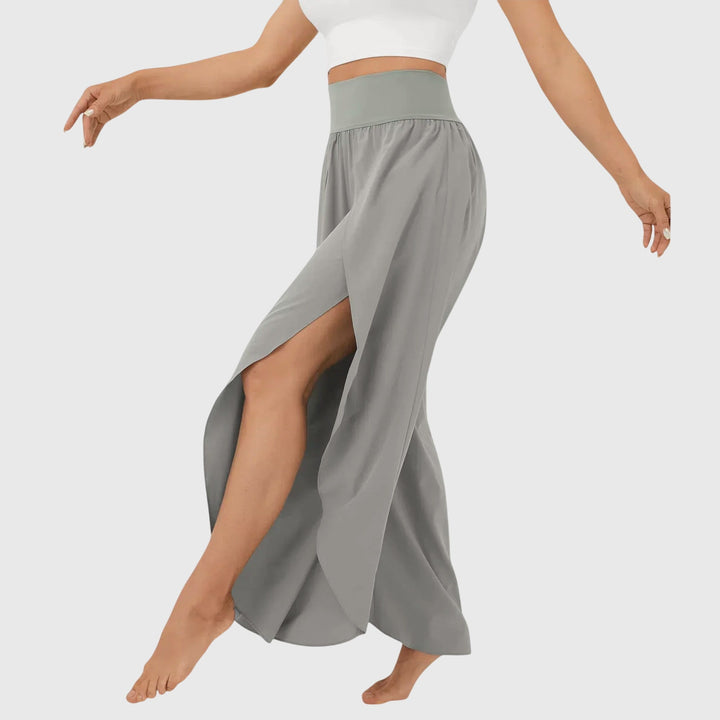 Nadine | Flowing Wide-Leg Split Trousers