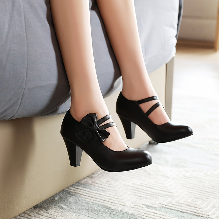 Eloise | Bow-Detail Ankle-Strap Heels