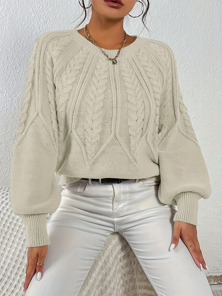 Fiona | Cable-Knit Round-Neck Sweater