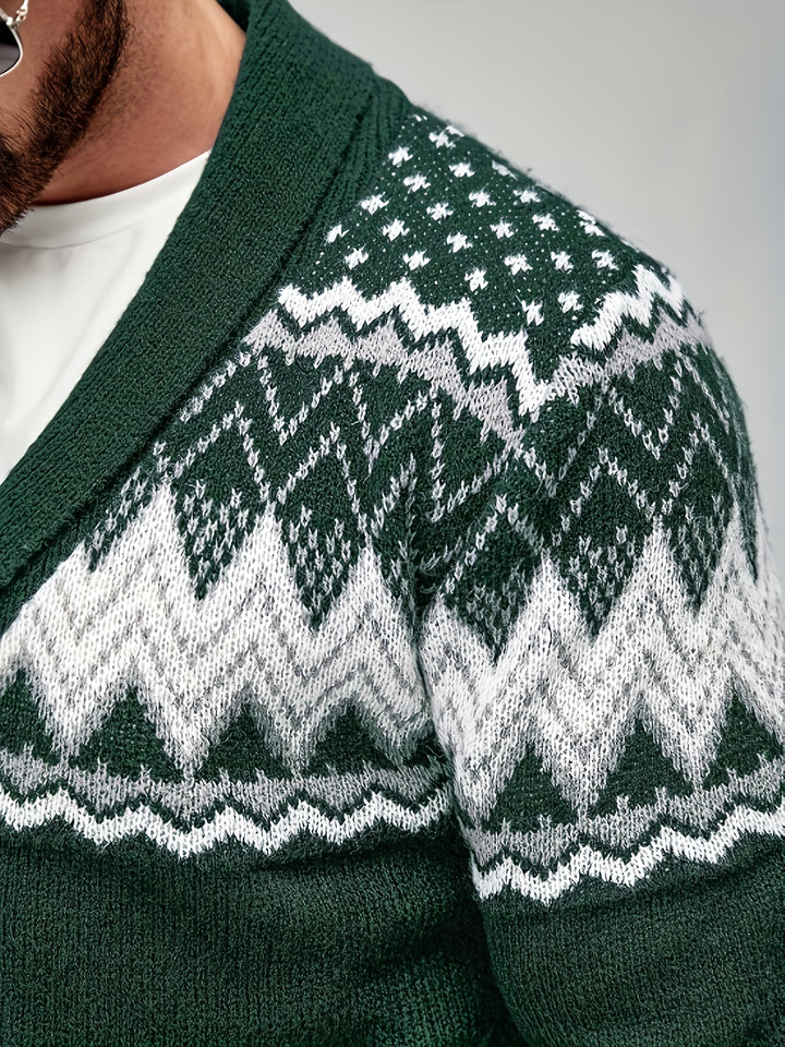 Whitaker | Nordic-Pattern Shawl Cardigan