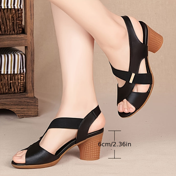 Marielle | Elegant Open-Toe Block-Heel Sandals