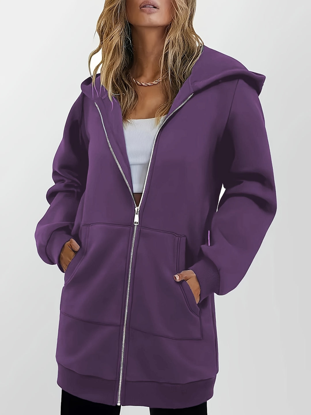 Bronwen | Longline Hooded Zip Jacket