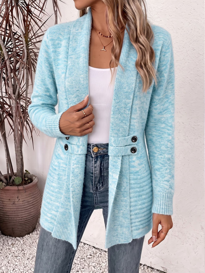 Sylvana | Marled Button-Tab Cardigan