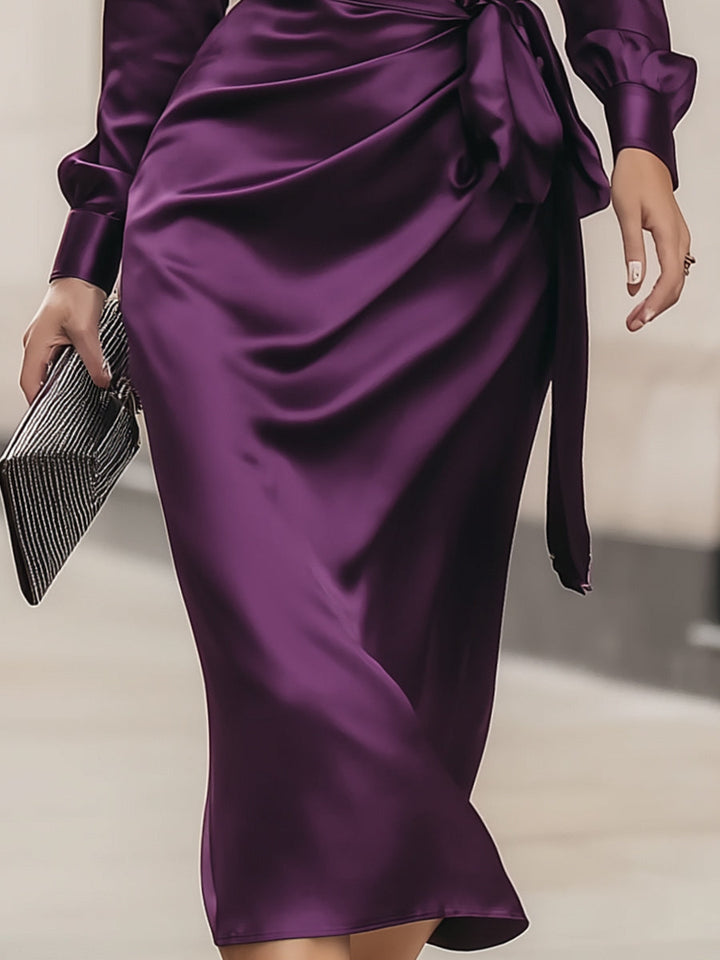 Helen | Draped Wrap Midi Dress