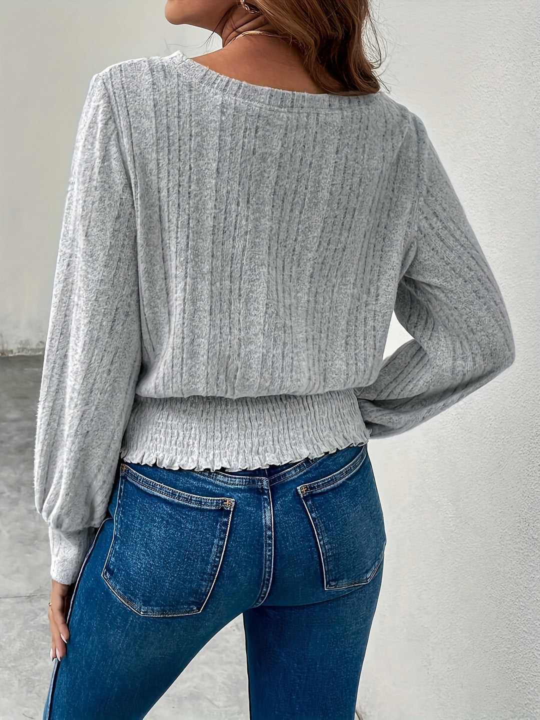 Lydia | Softly Ribbed Long Sleeve Top