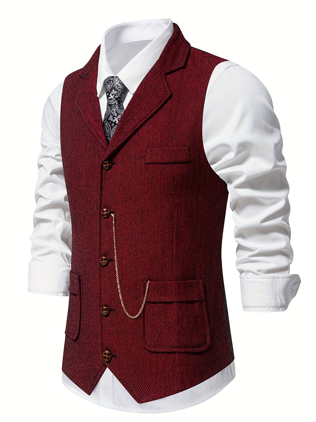 Alistair | Herringbone Notched-Lapel Waistcoat