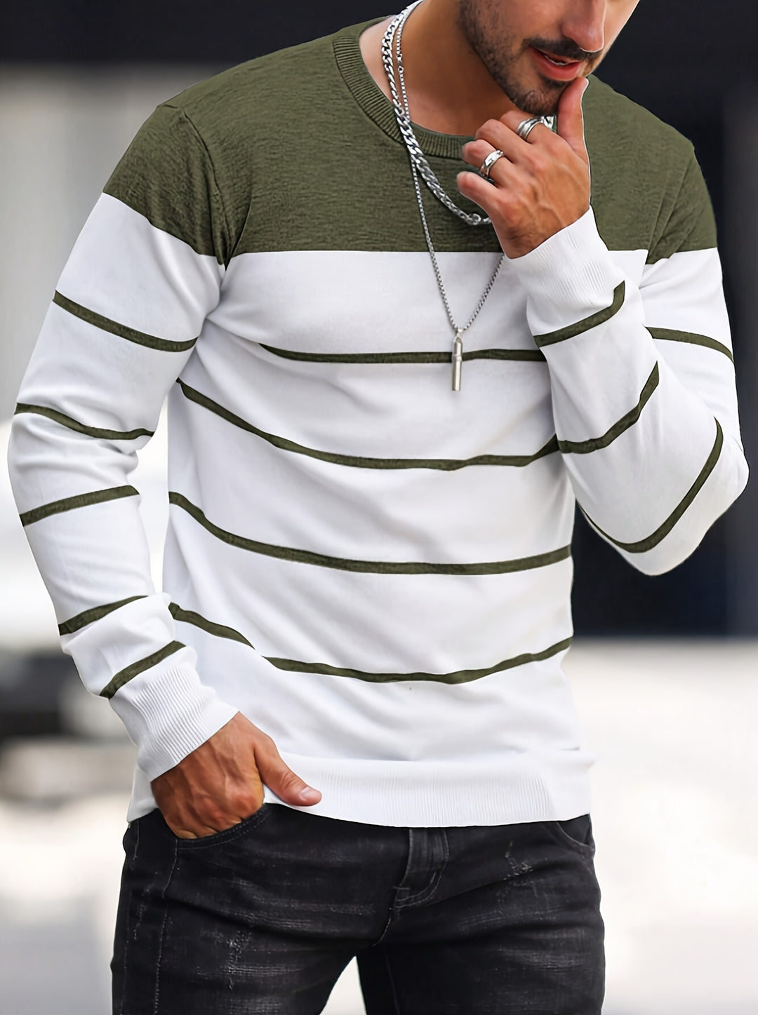 Harrison | Colour-Block Striped Sweater