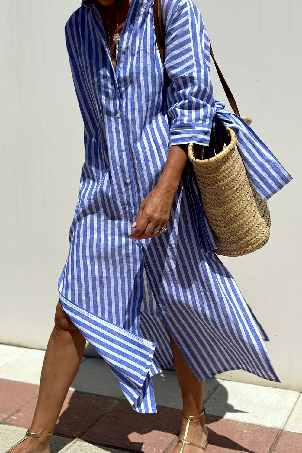 Caroline | Relaxed Striped Shirt Dress