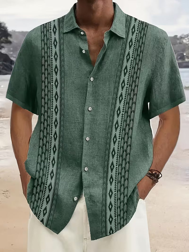 Callum | Vintage Geometric Short-Sleeve Shirt