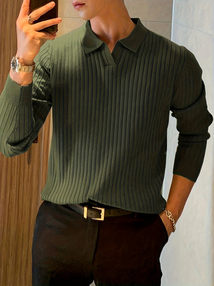 Dawson | Ribbed Collared Polo Jumper