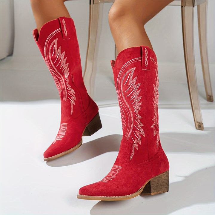Willa | Embroidered Western Tall Boots