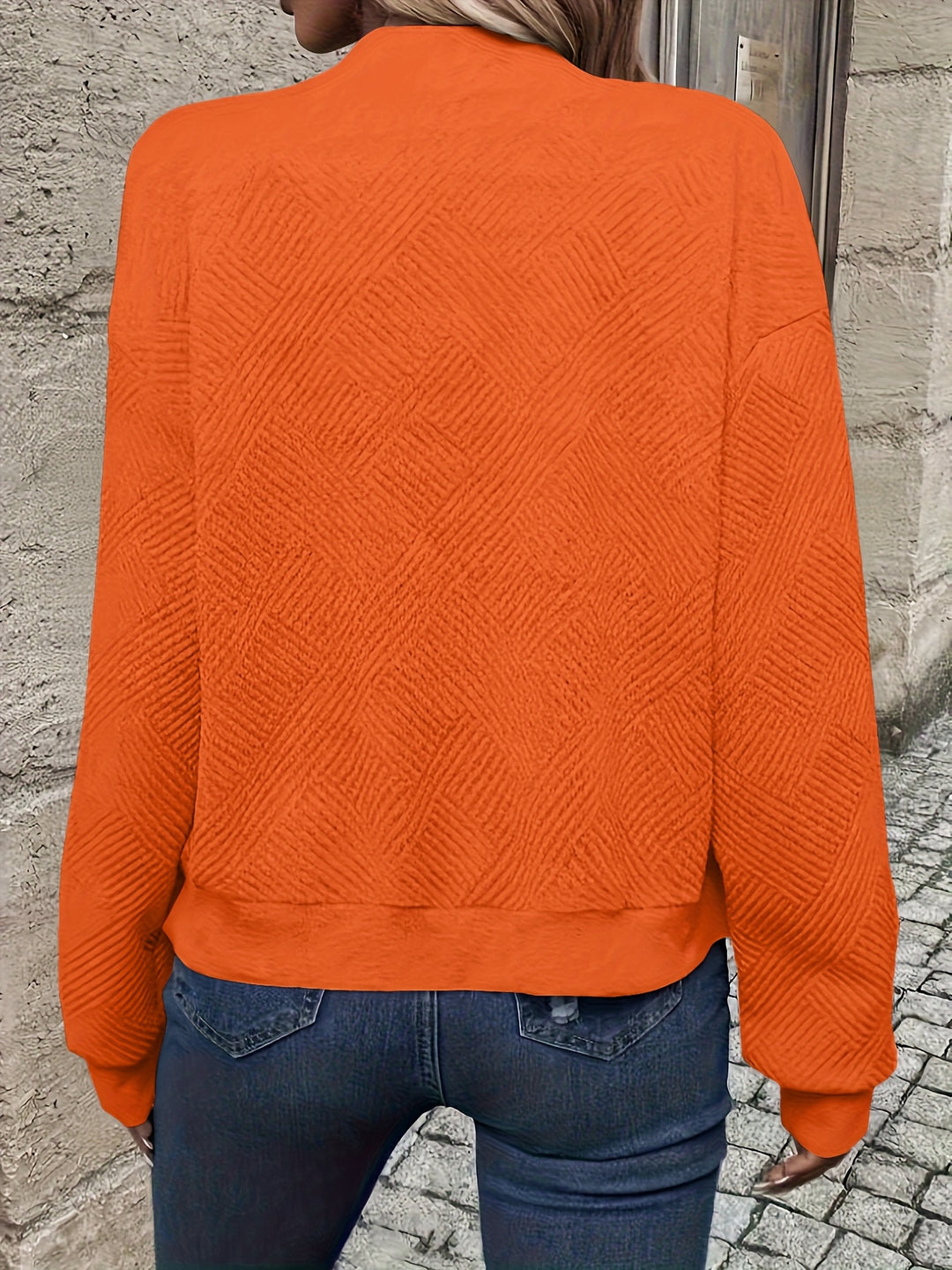 Delia | Textured Zip-Up Bomber Jacket
