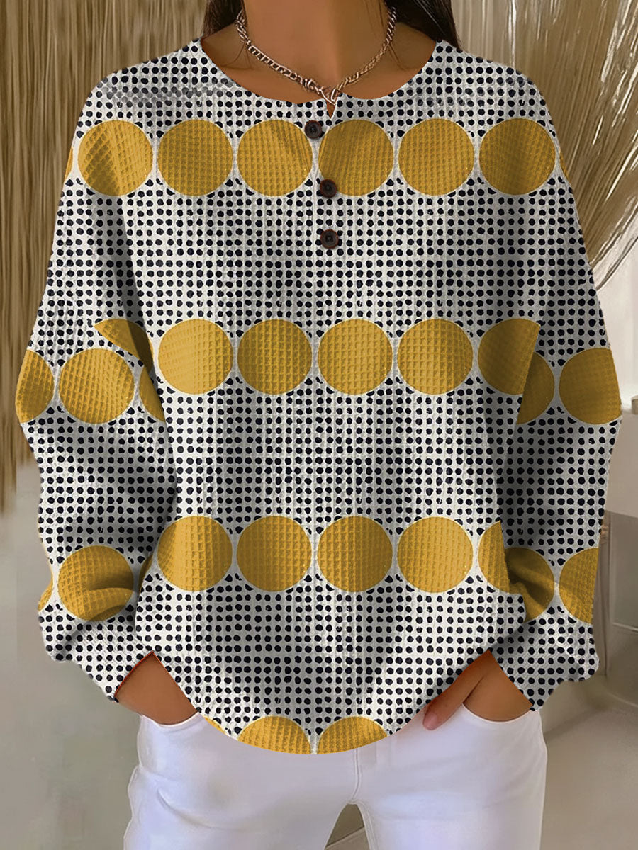 Sonia | Playful Dotted Button Top