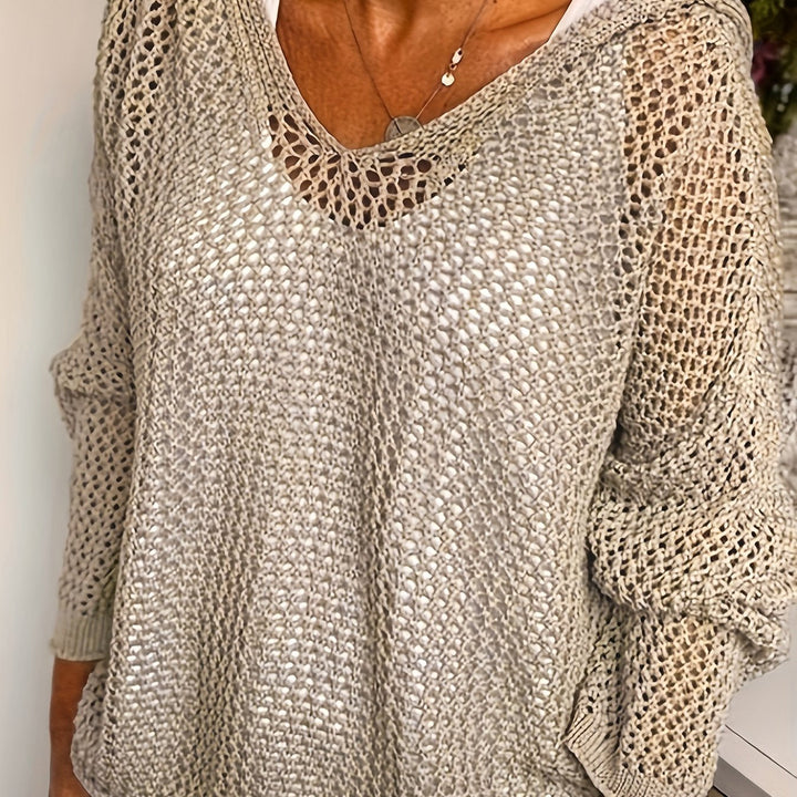 Marguerite | Open-Knit V-Neck Jumper