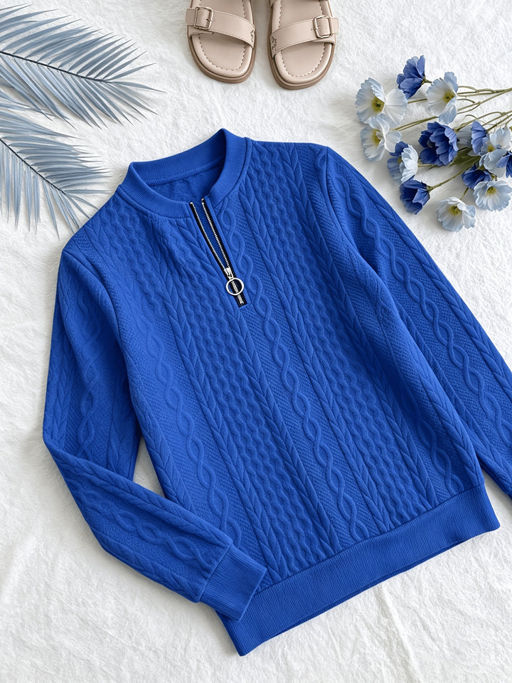 Elise | Textured Half-Zip Pullover