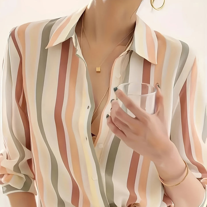 Eleanor | Elegant Striped Button Shirt