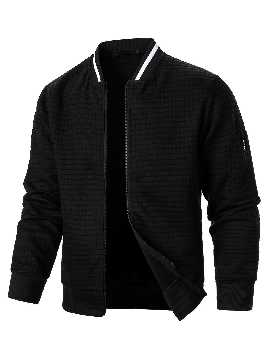 Spencer | Textured Zip-Up Bomber Jacket
